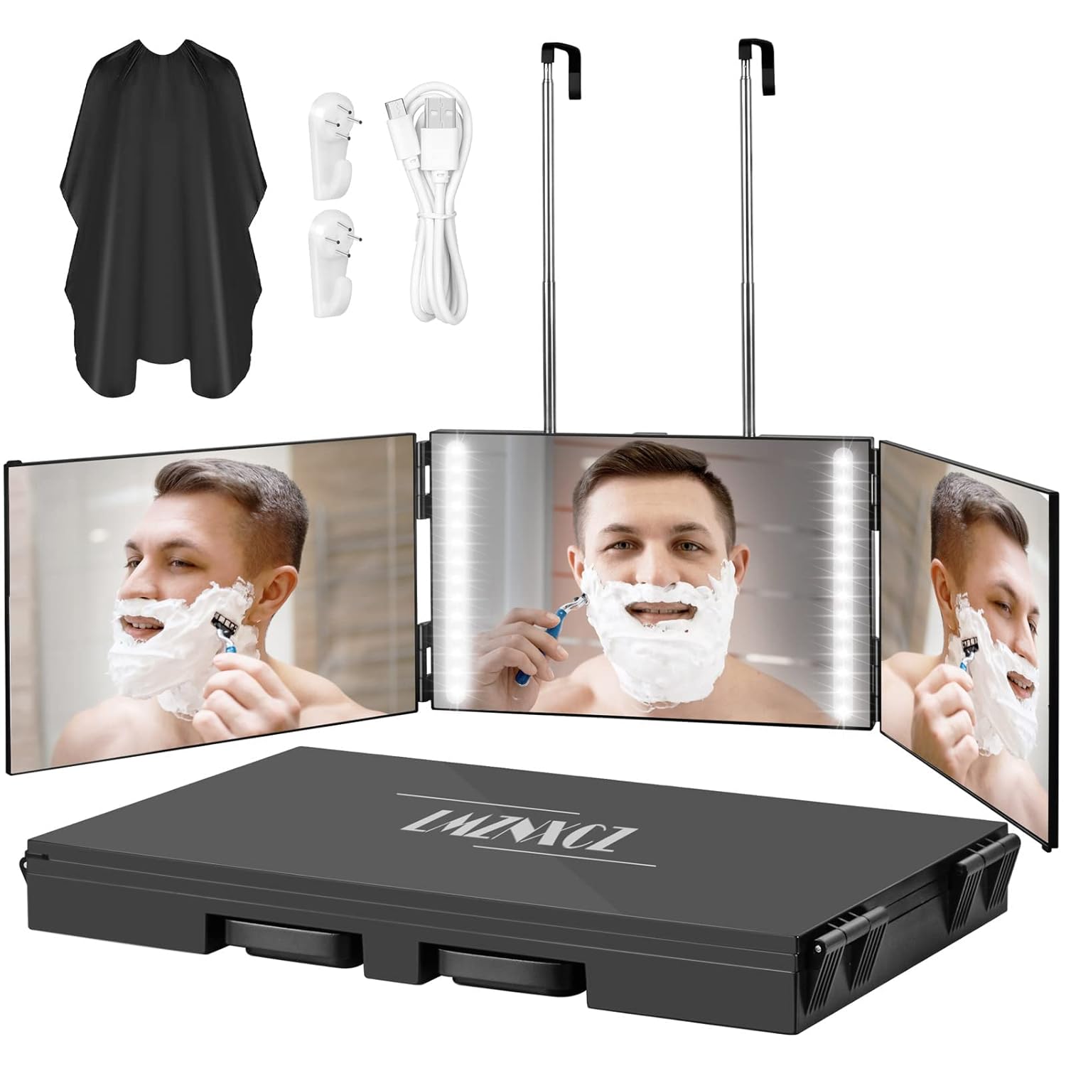 3 Way Mirror for Self Hair Cutting, Haircuts Mirror, Mirror for Men, Tri Fold Mirror 3 Way Mirror for Self Hair Cutting, Haircuts Mirror, Mirror for Men, Tri Fold Mirror